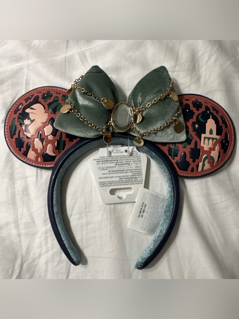2026 Disney Parks Epcot Morocco Princess Jasmine Aladdin Headband Bow Ears NEW